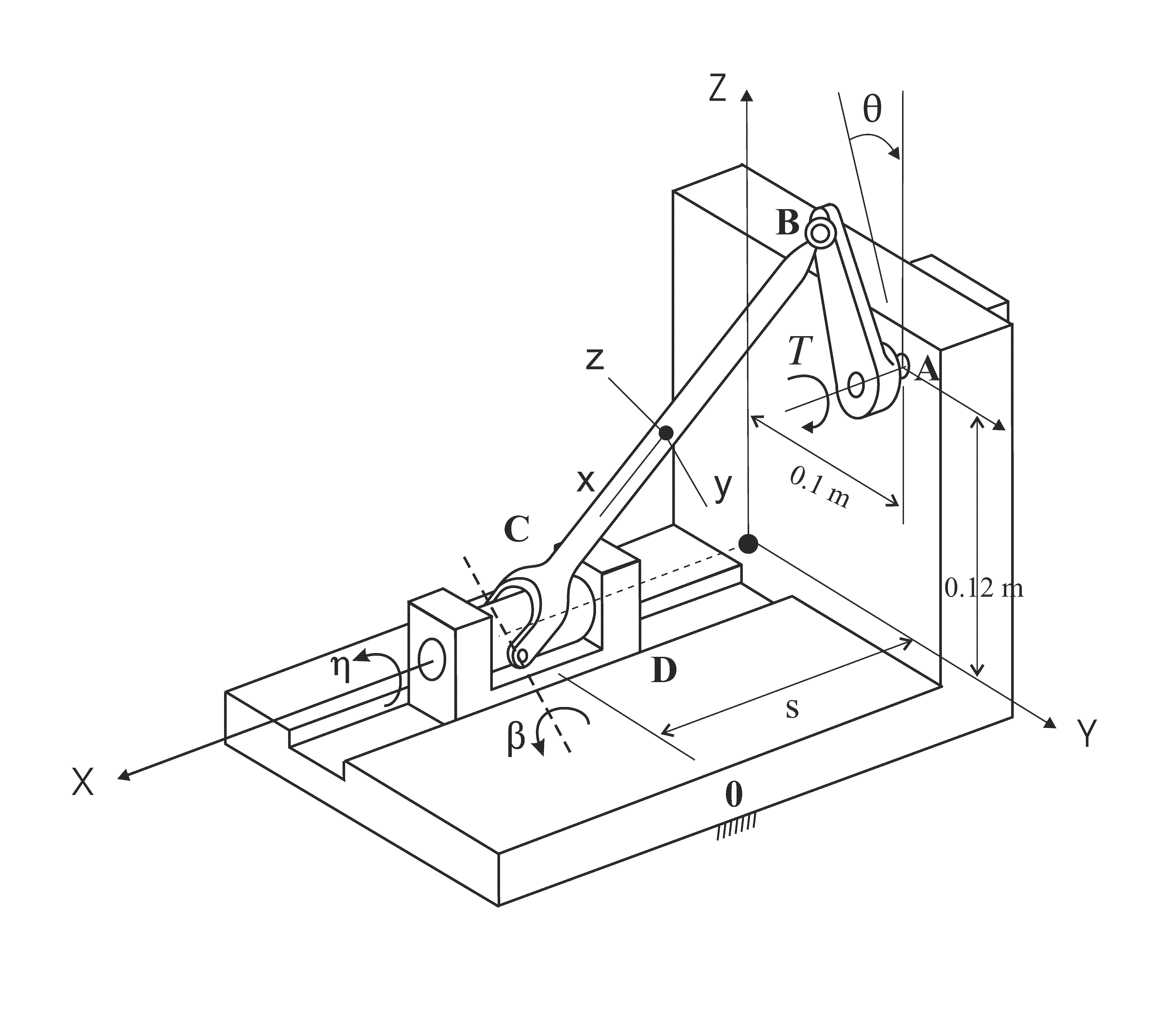 Spatial rigid slider-crank mechanism image